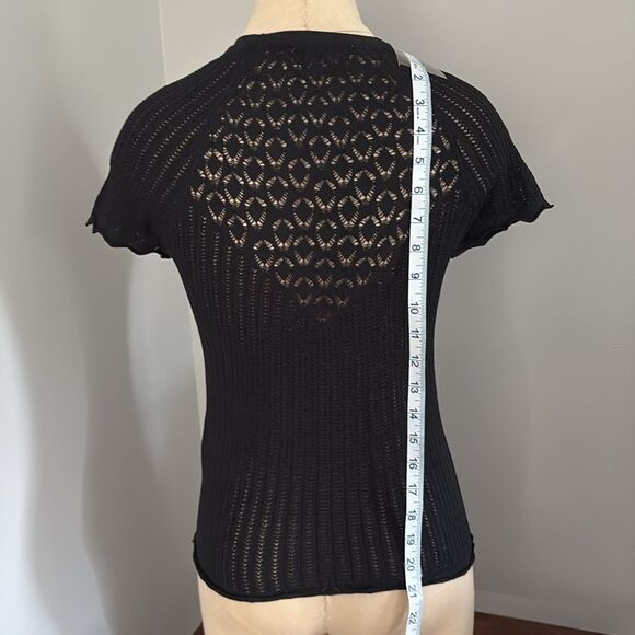 Zara Open Knit Short Sleeve Sweater Size M - Picture 6 of 10
